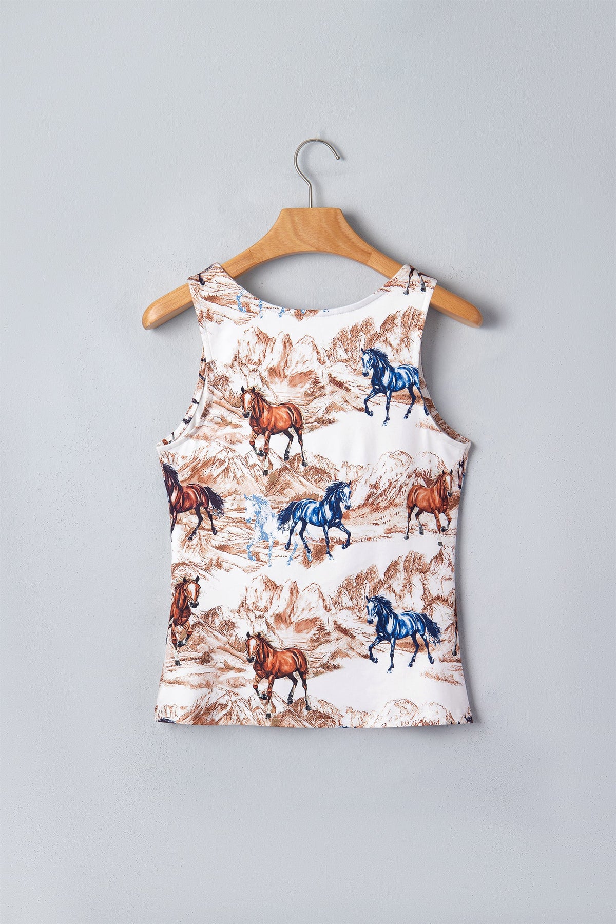 Western Horse Scoop Neck Tank Top