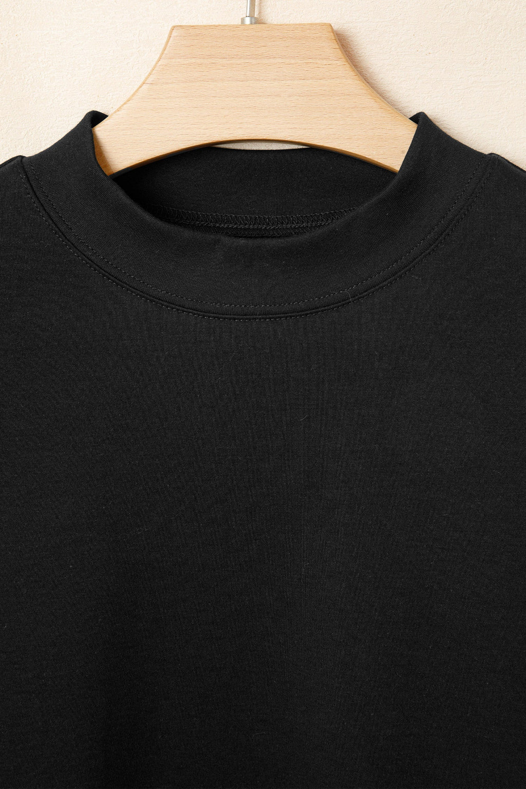 Solid High Neck Oversize Tee