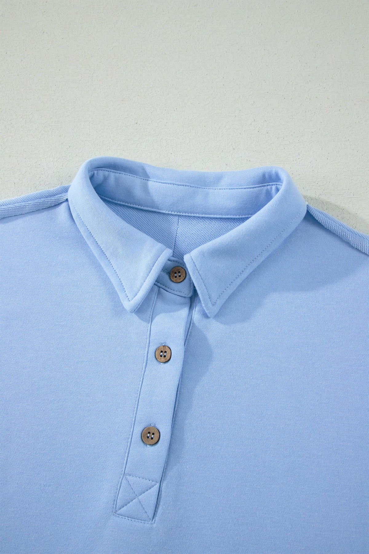 Solid Polo Tee & Elastic Waist Short Set