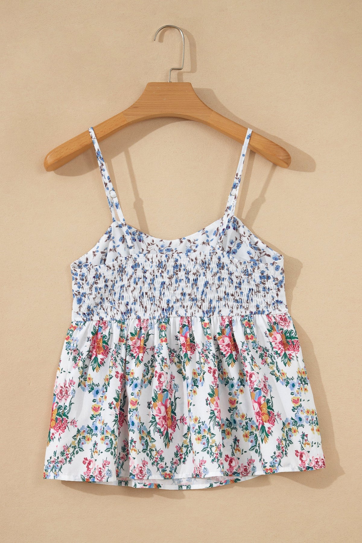 Floral Patchwork Spaghetti Strap Babydoll Top