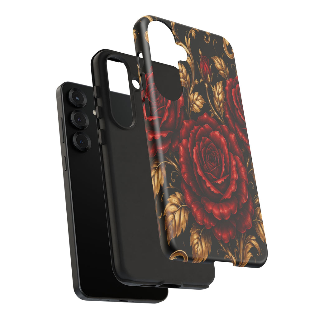 Tough Cases — Vintage Red Rose Floral Phone Case