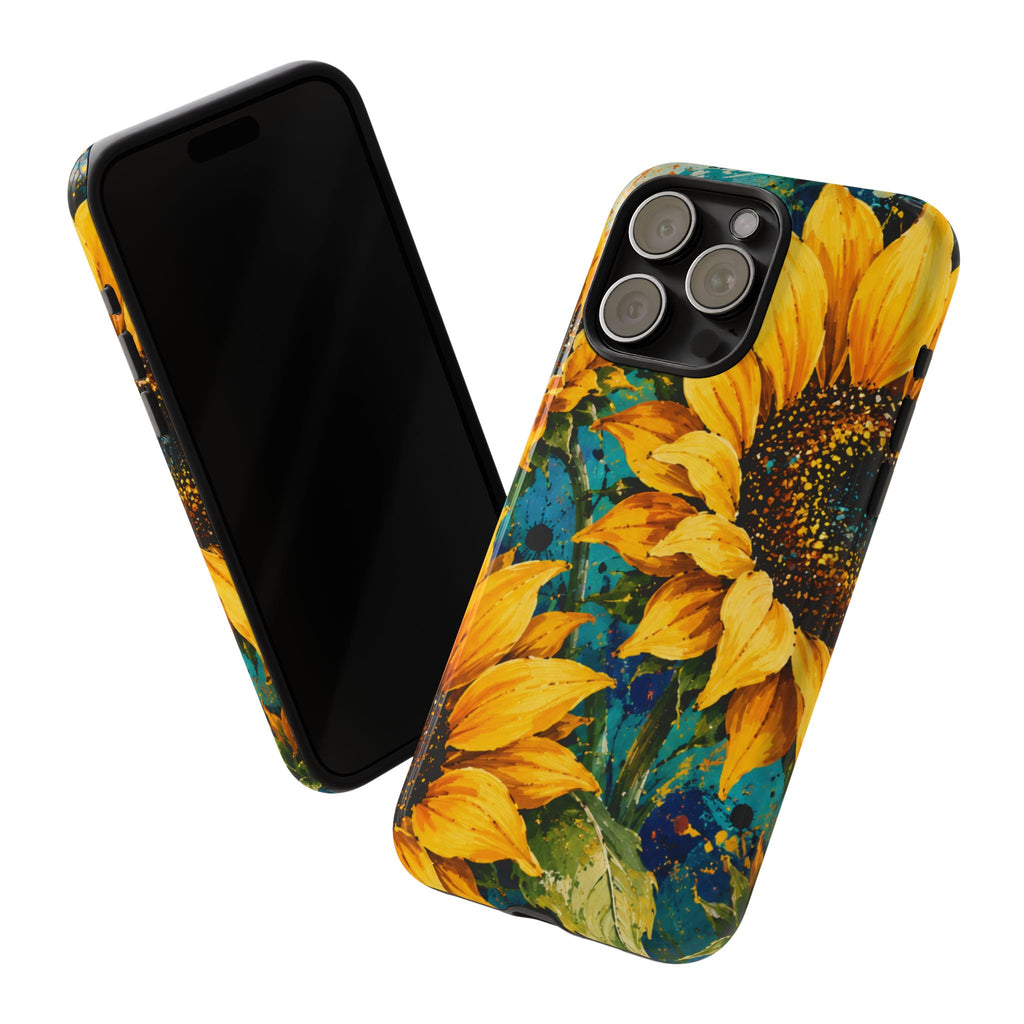 Sunflower Art Phone Case — Vibrant Yellow Floral Tough Case