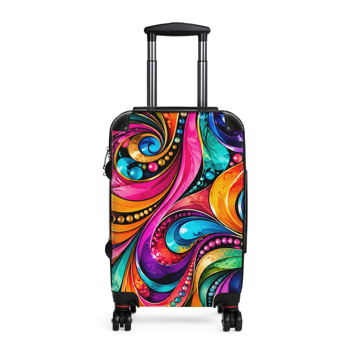 Colorful Swirl Carry-On Suitcase — Vibrant Abstract Travel Luggage
