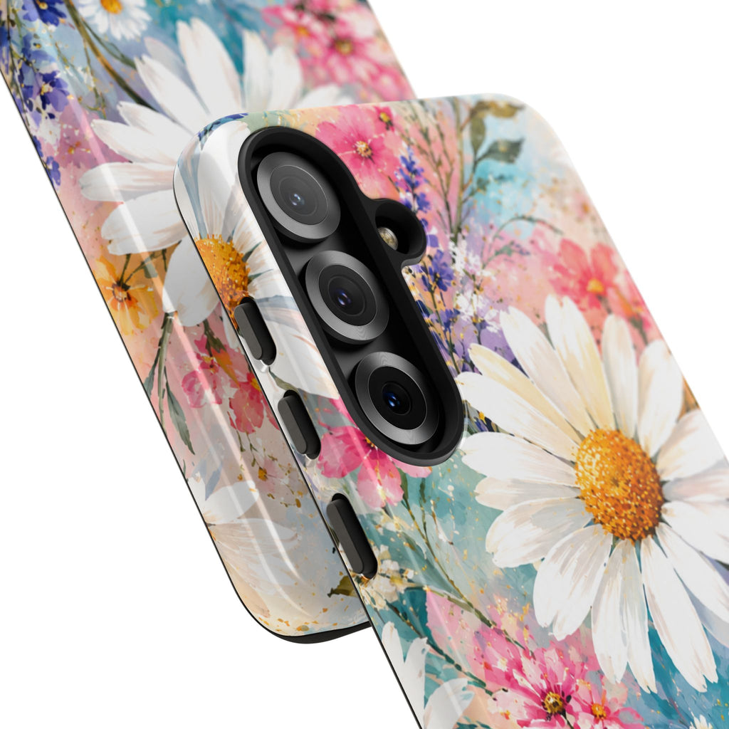 Floral Daisy Phone Case — Watercolor Daisies Protective Tough Case