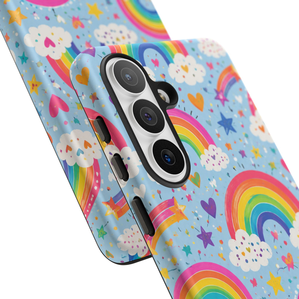 Rainbow Clouds Phone Case — Cute Pastel Rainbow Pattern Tough Case