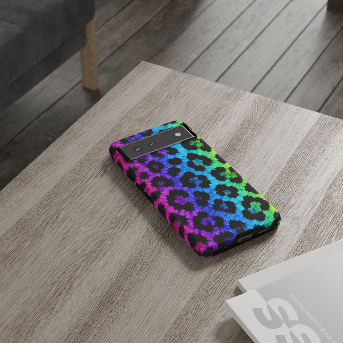 Neon Rainbow Leopard Tough Case – Colorful Animal Print Phone Cover