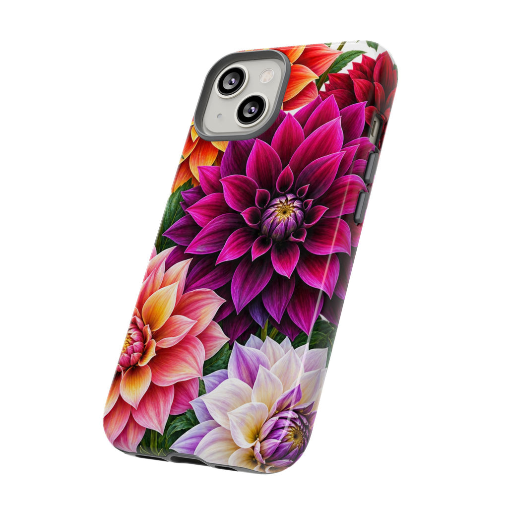 Floral Dahlia Tough Phone Case — Vibrant Protective Floral Phone Cover