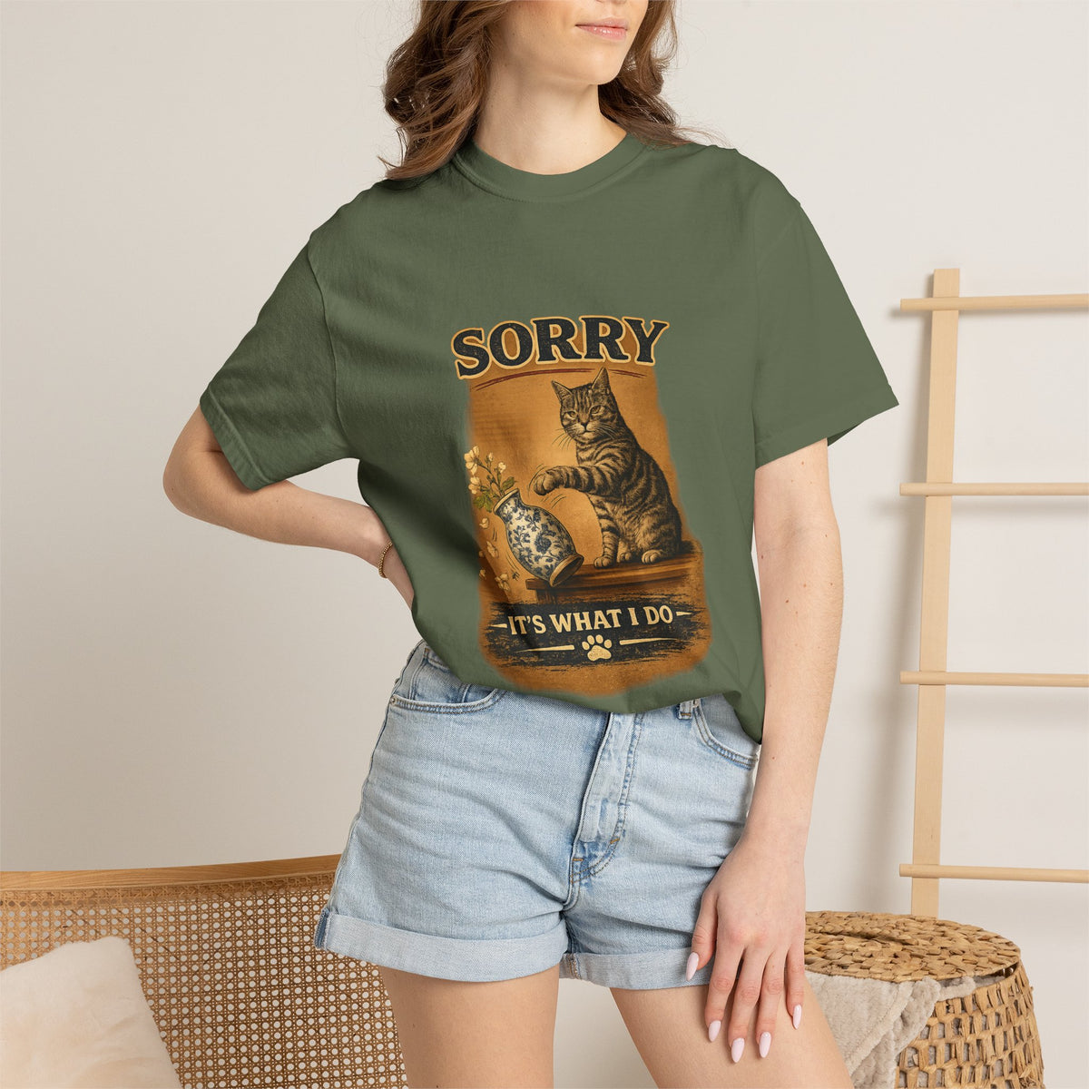 Sorry, It’s What I Do cat T-Shirt | Cat playing with yarn design