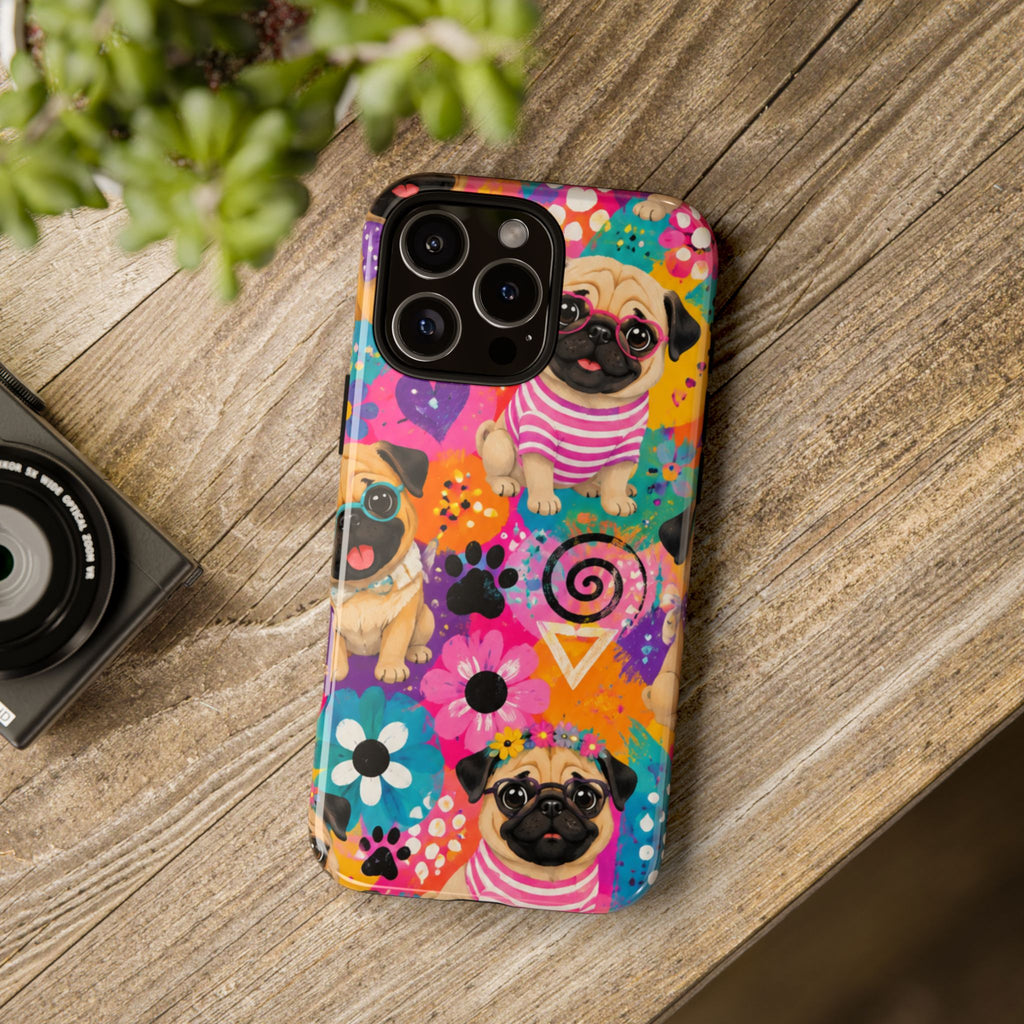 Pug Pop Art Phone Case — Colorful Pug Pattern Tough Case
