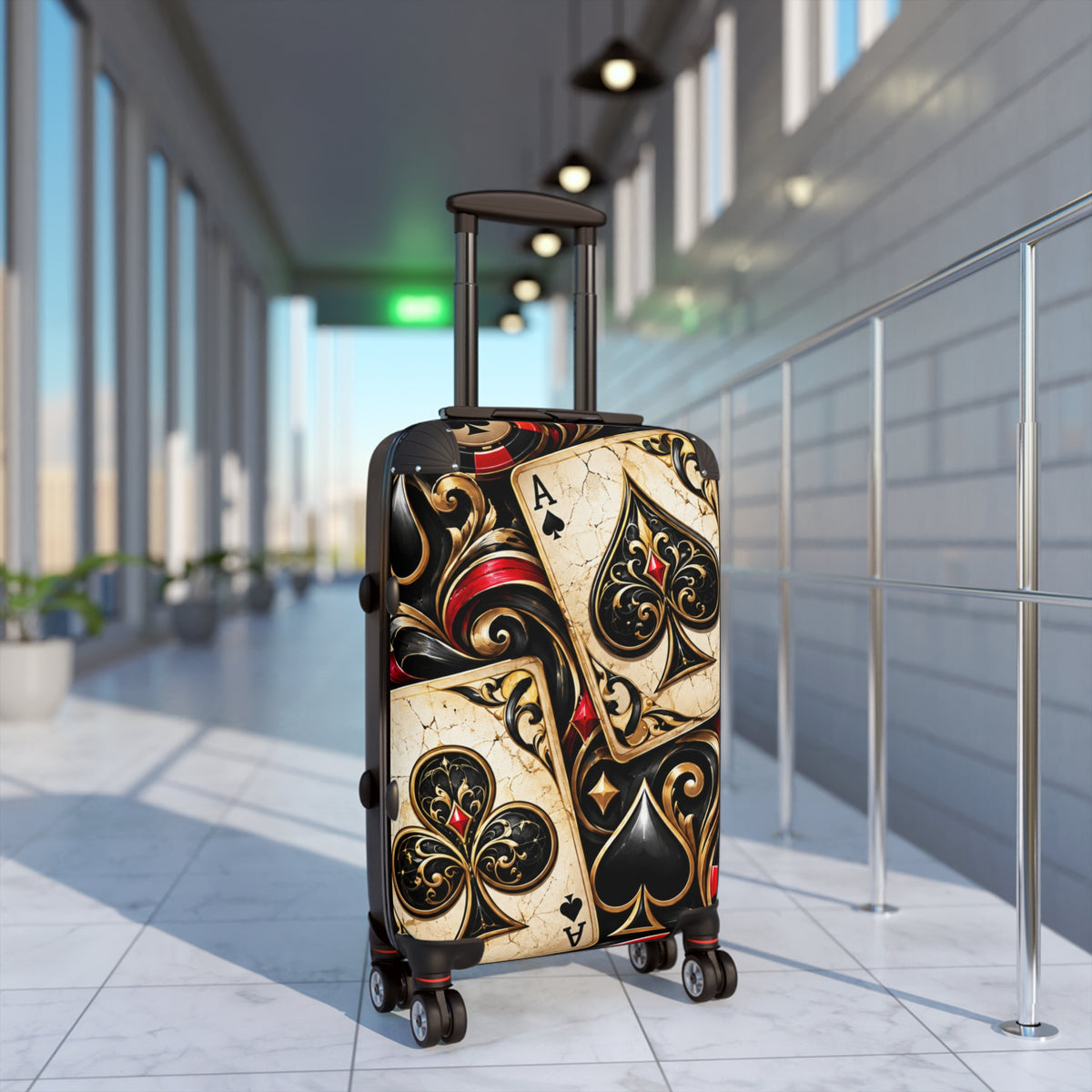 Ace of Spades Travel Suitcase – Vintage Playing Card Luggage