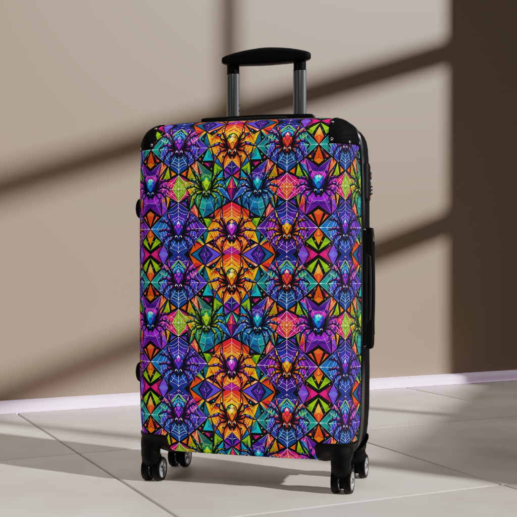 Vibrant Kaleidoscope Suitcase – Colorful Geometric Travel Luggage