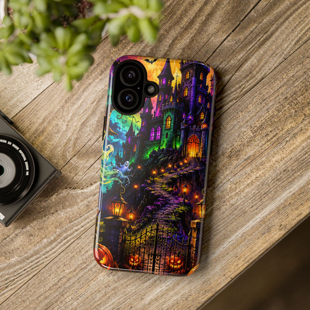 Halloween Haunted Castle Phone Case — Spooky Pumpkin & Ghost Tough Case