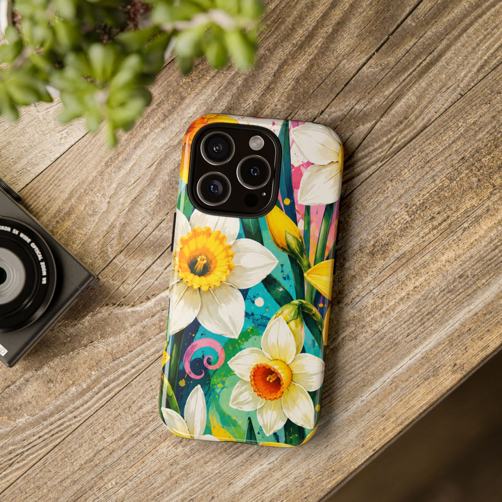 Daffodil Floral Phone Case — Bright Spring Garden Protective Cover