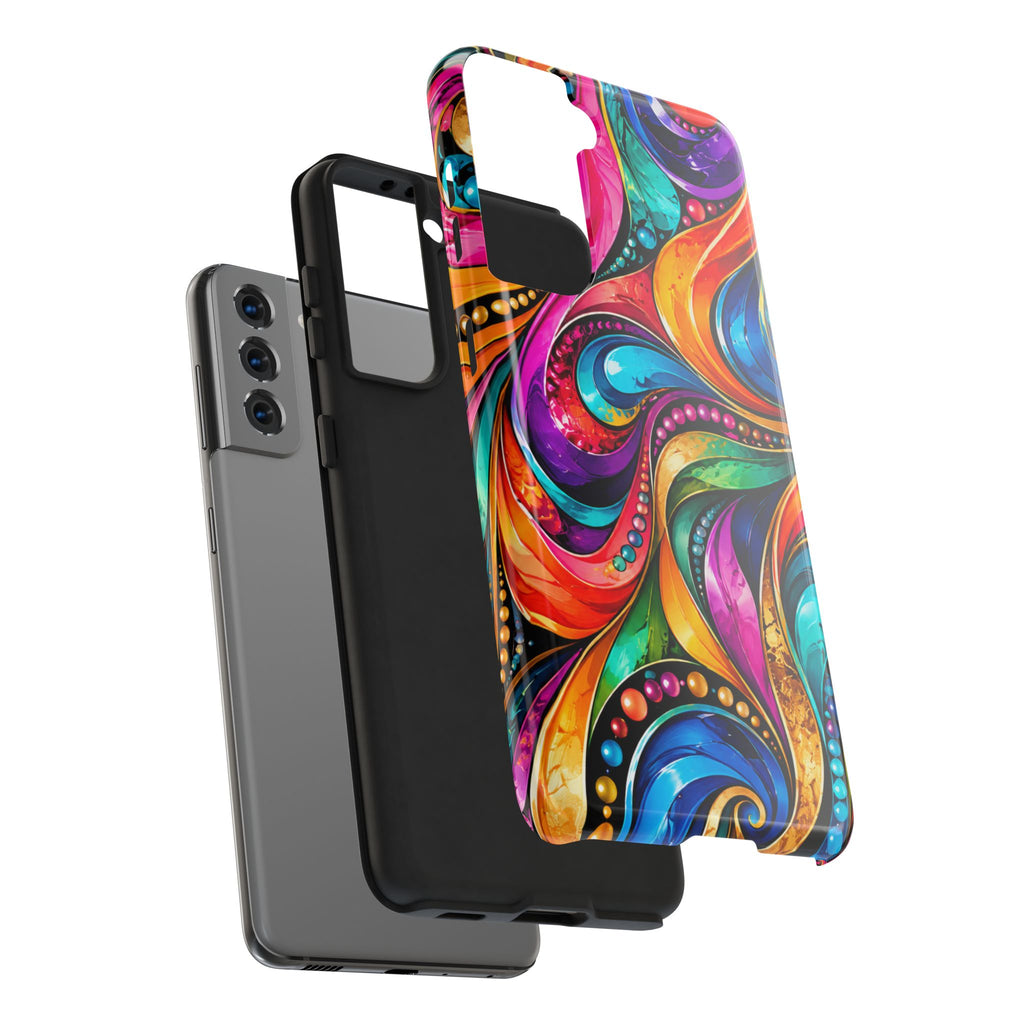 Colorful Swirl Tough Phone Case — Vibrant Abstract Protective Cover