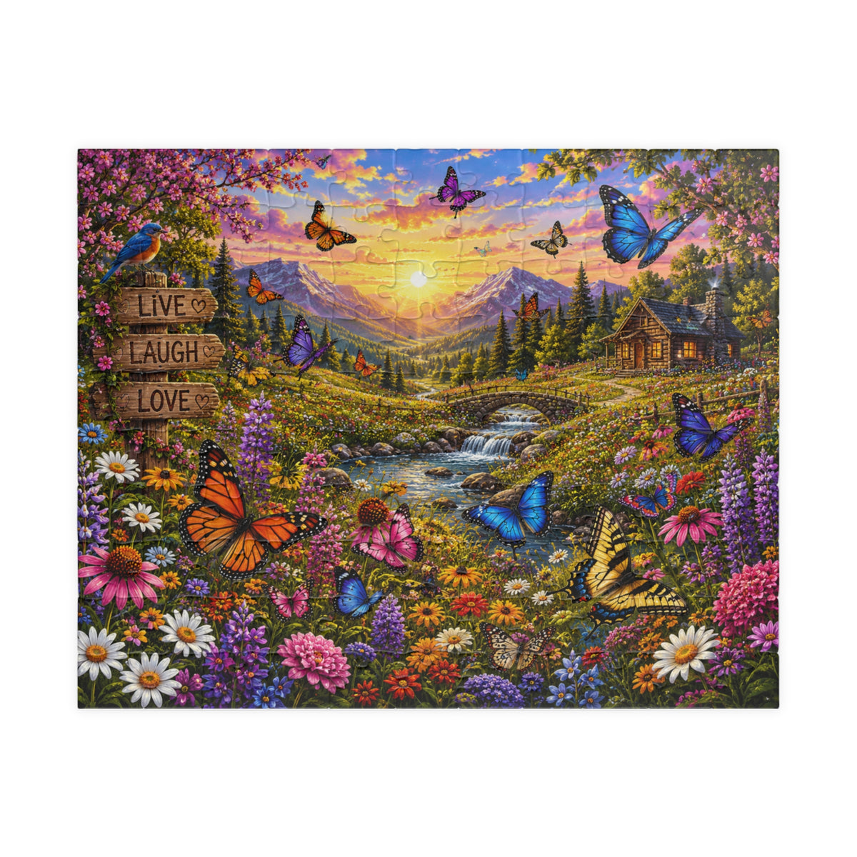 Sunset Butterfly Meadow Puzzle | 520-1014 Piece Jigsaw
