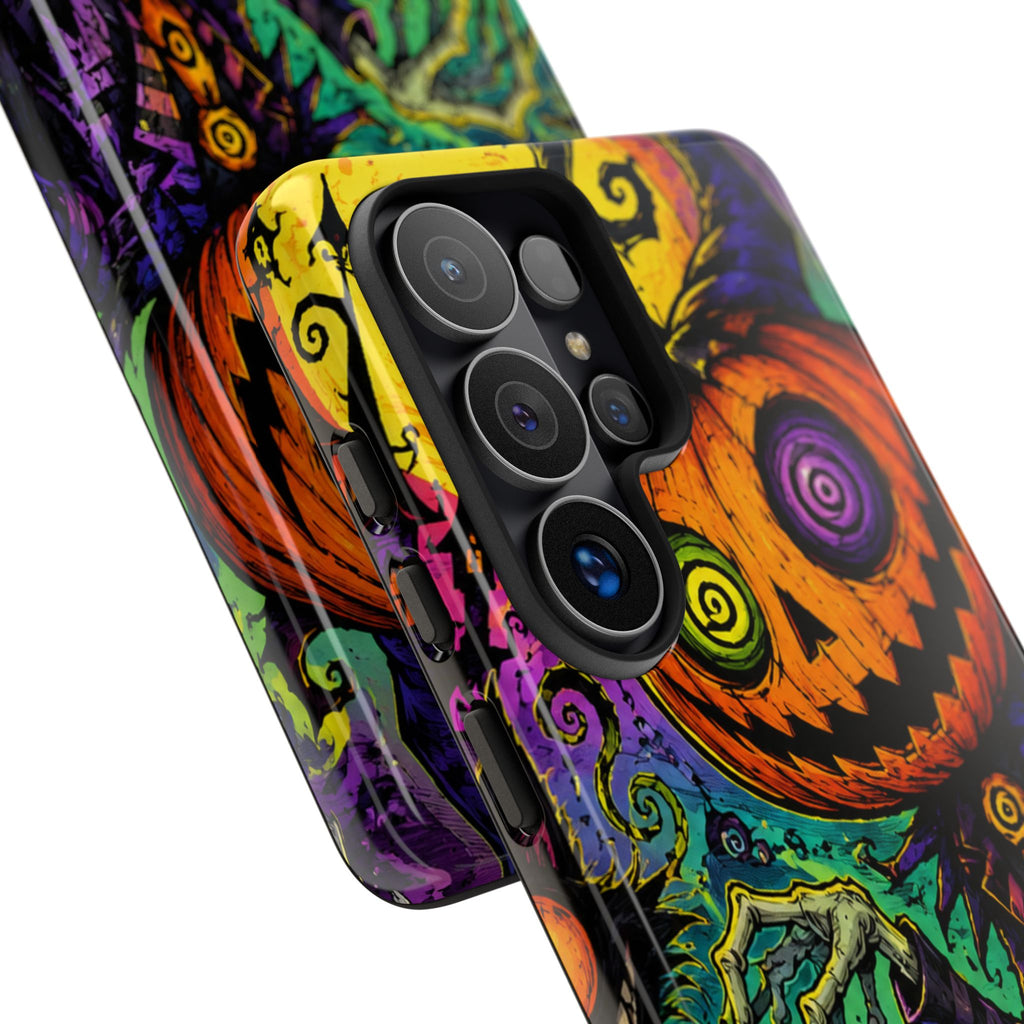 Halloween Pumpkin Skull Phone Case — Psychedelic Jack-o'-Lantern Tough Case