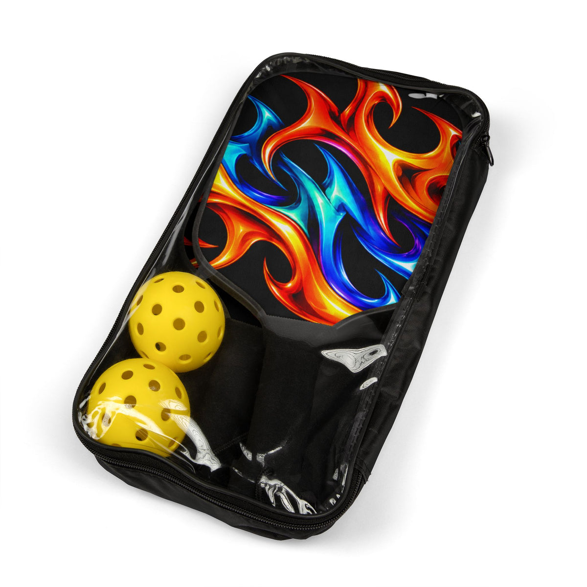 Pickleball Paddle Set – Flame Graphic Pickleball Kit with Two Paddles & Balls