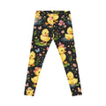 Cute Yellow Duckling Leggings — Women's Spring Easter Floral Leggings