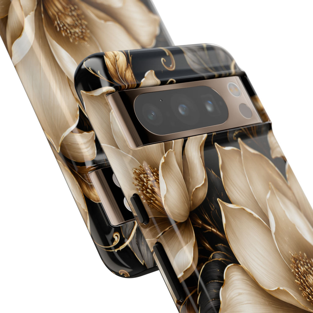 Floral Tough Case — Elegant Gold Magnolia Phone Case