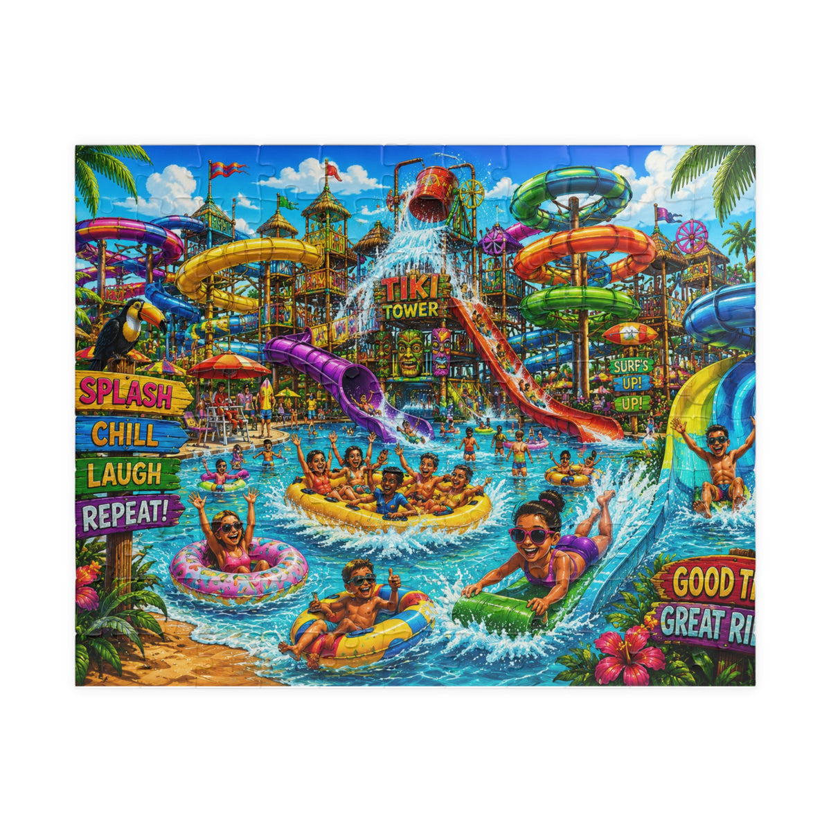 Waterpark Adventure Puzzle 520-piece | Colorful Summer Scene