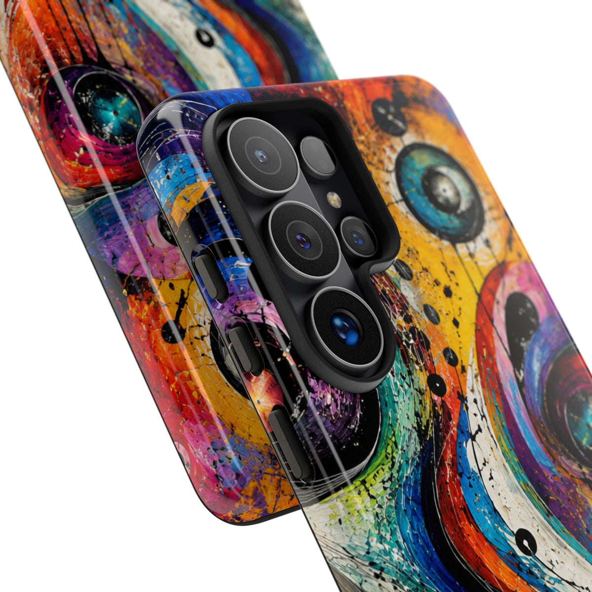 Abstract Cosmic Swirl Phone Case — Colorful Artistic iPhone Tough Case