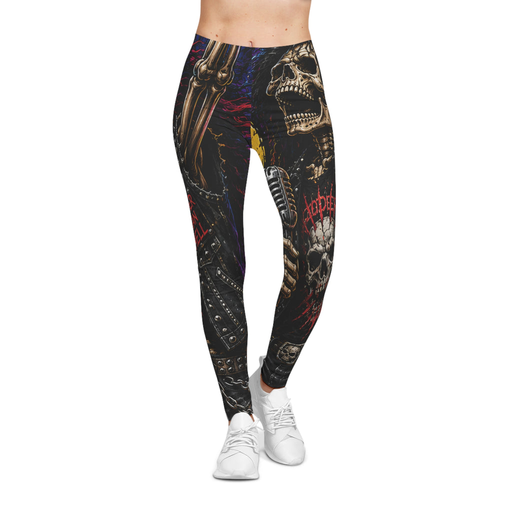 Skull & Chains Gothic Leggings – Heavy Metal All-Over Print