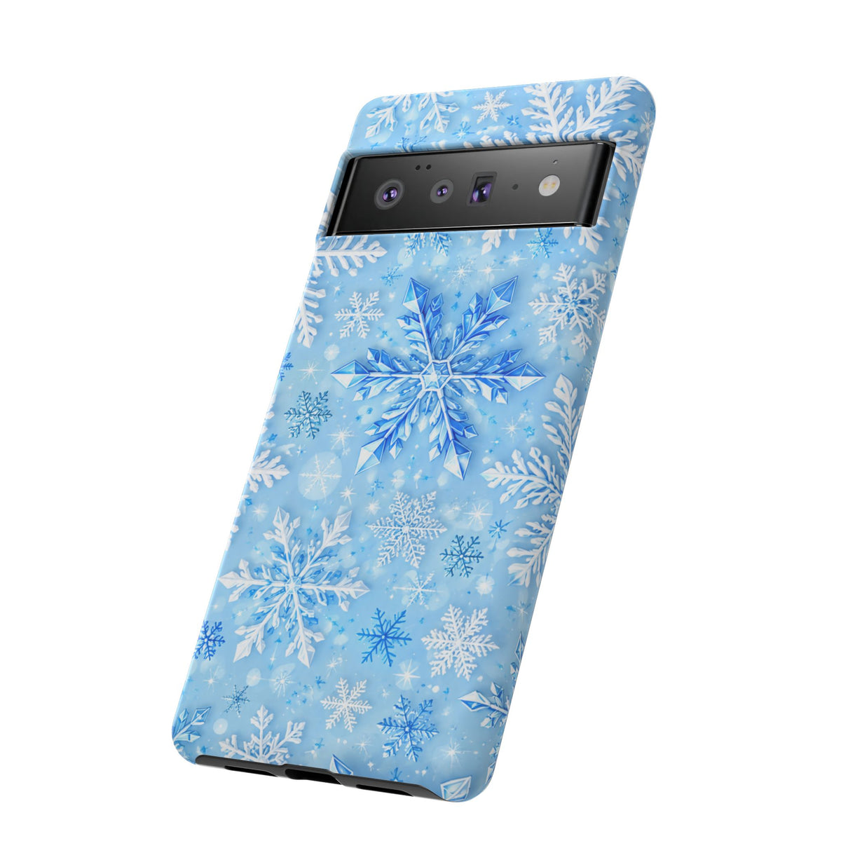 Winter Snowflake Tough Phone Case — Blue Holiday Protective Cover