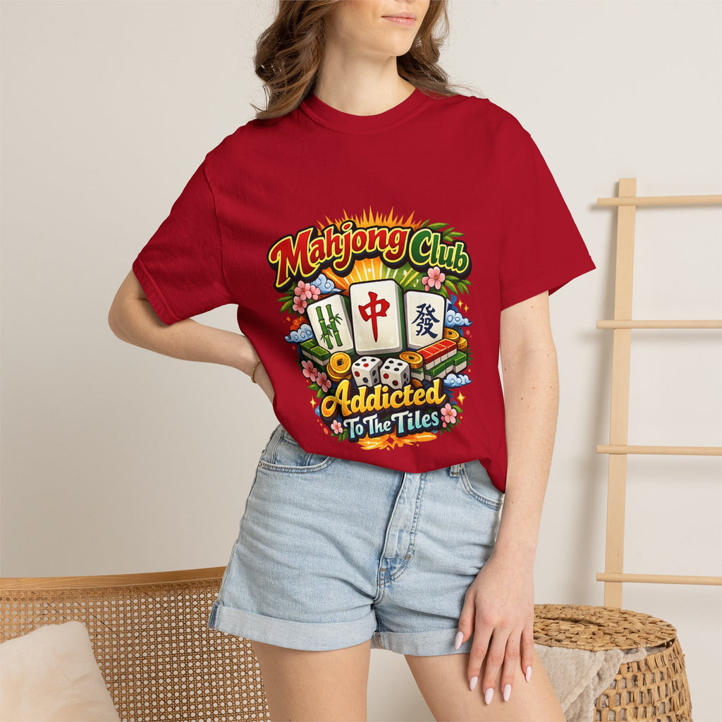 Mahjong Club Addicted to the Tiles T-shirt | Mahjong Graphic Tee