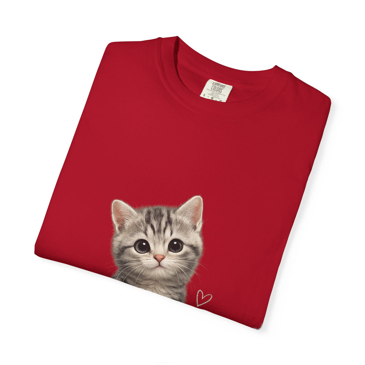 Smiling Tabby Kitten T-Shirt | Cute Cat Illustration