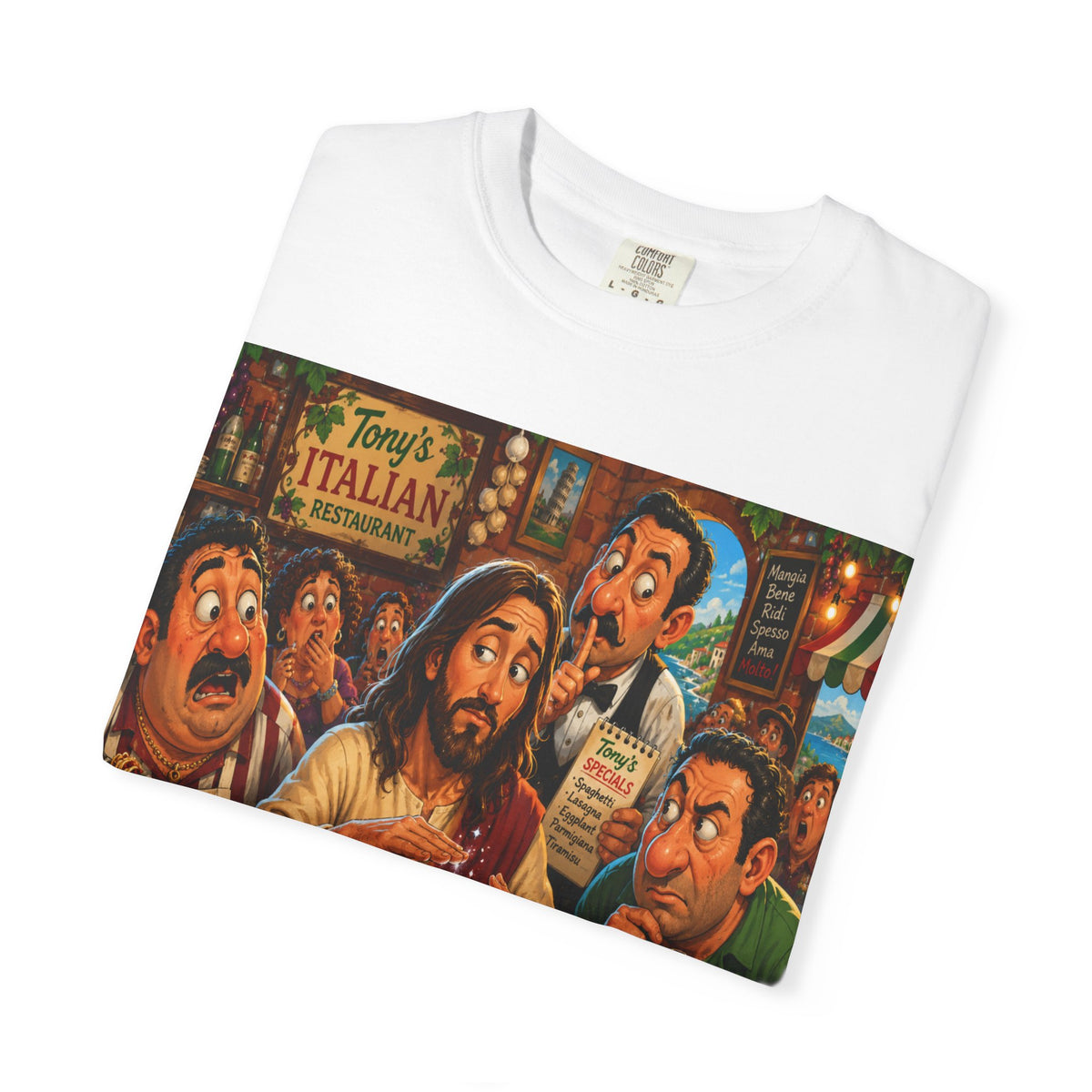 Jesus Turning His Water Into Wine  Scene T-shirt | Italian Parlor Illustration