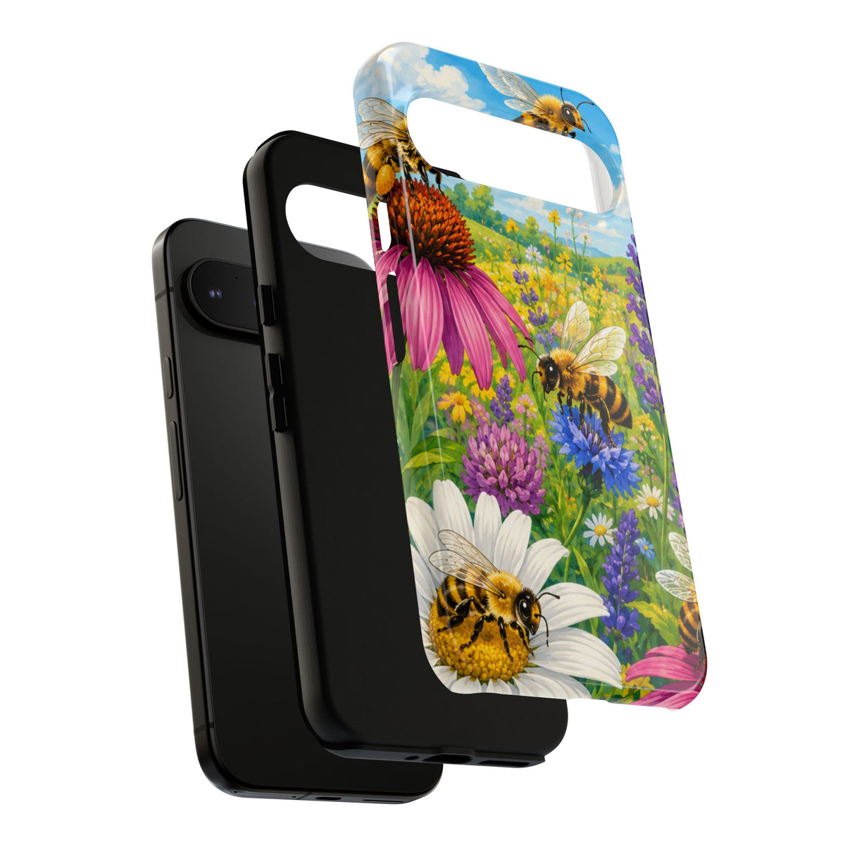 Bee Meadow Phone Case — Floral Honeybee Protective Cover