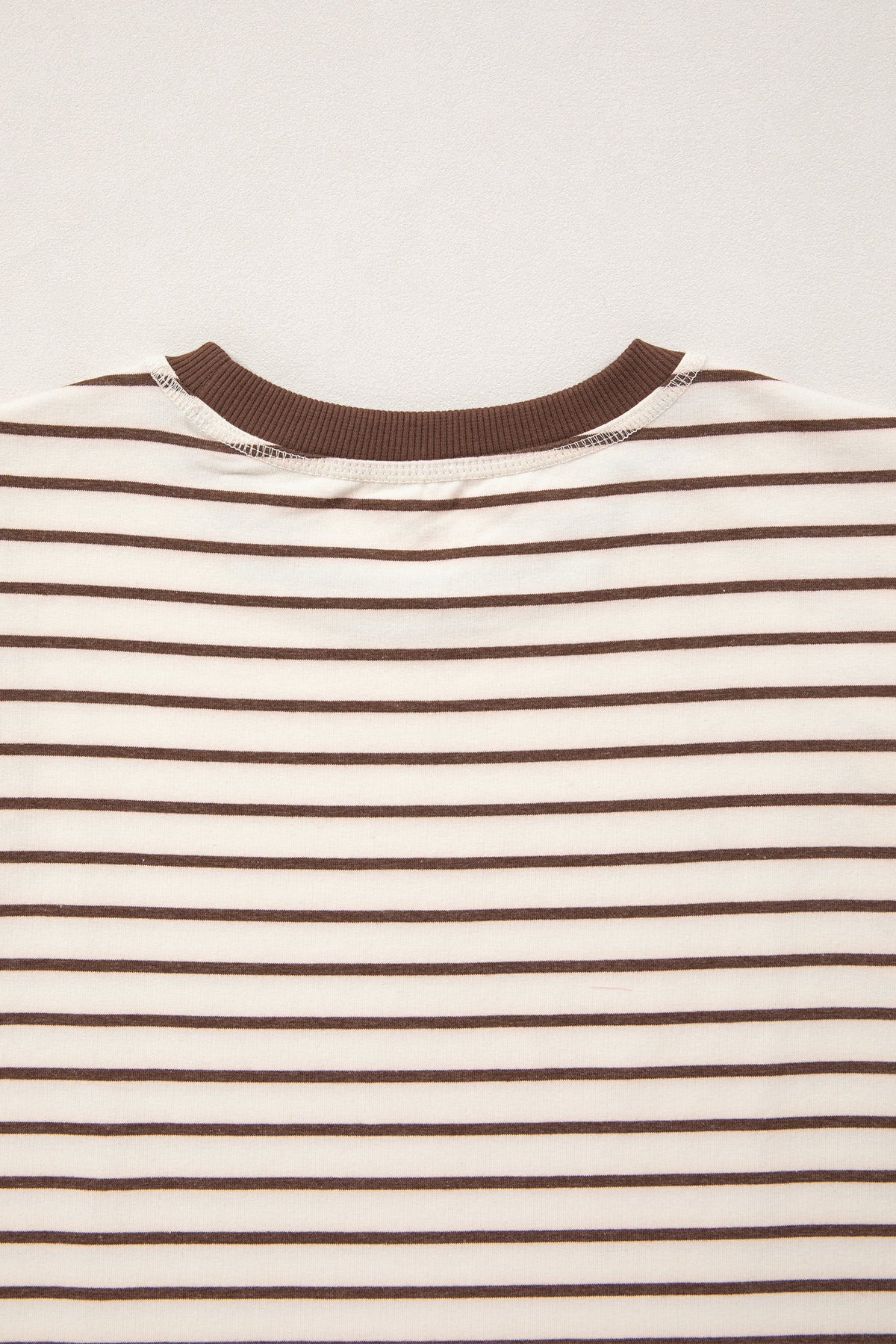 Stripe Ribbed Trim Round Neck Tank Top