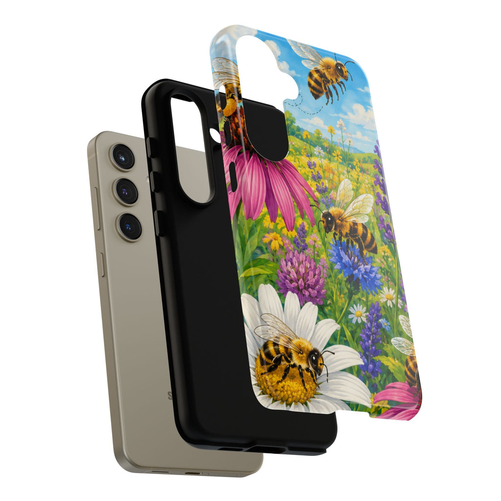 Bee Meadow Phone Case — Floral Honeybee Protective Cover
