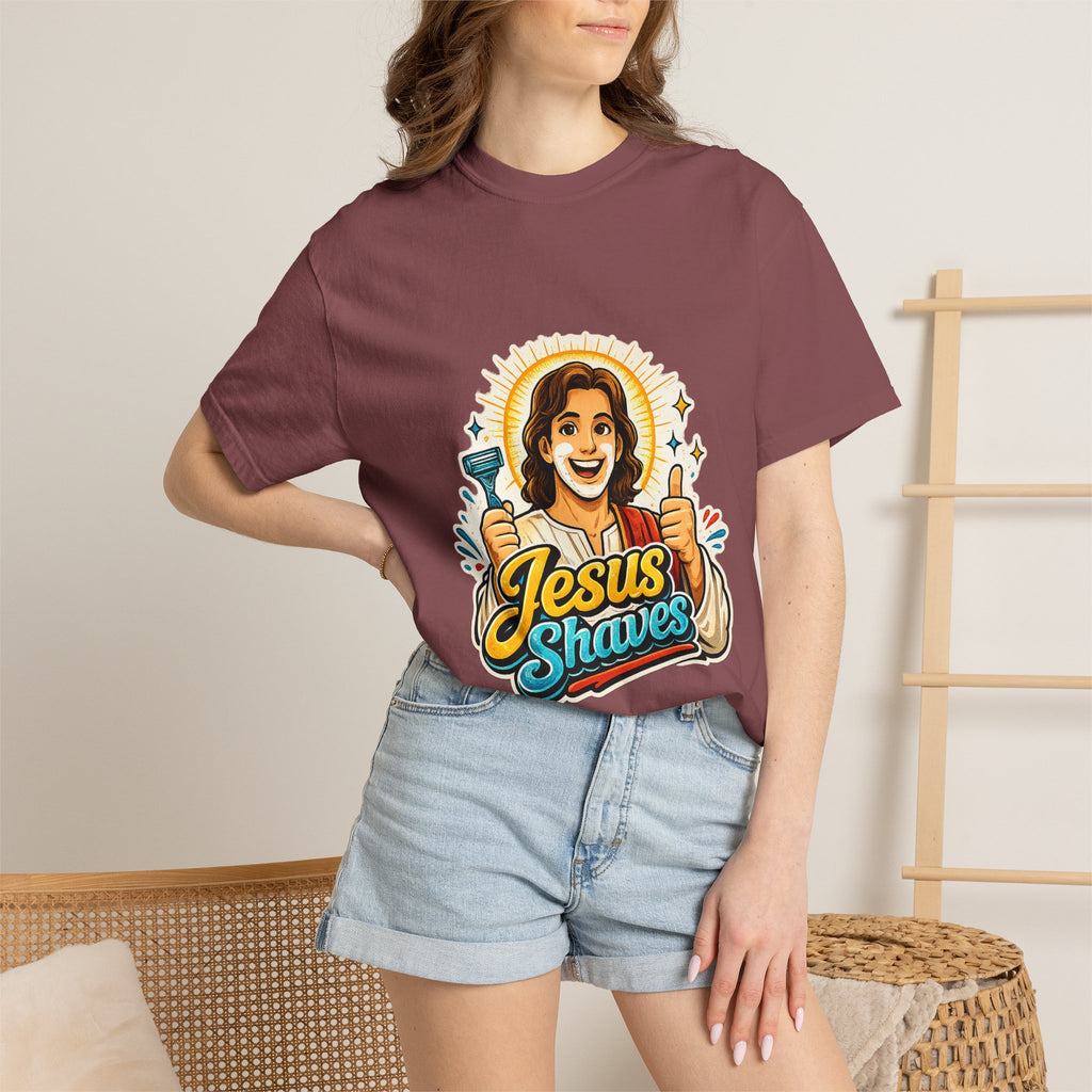 Jesus Shaves T-shirt | Retro Jesus Illustration, Shaving Theme