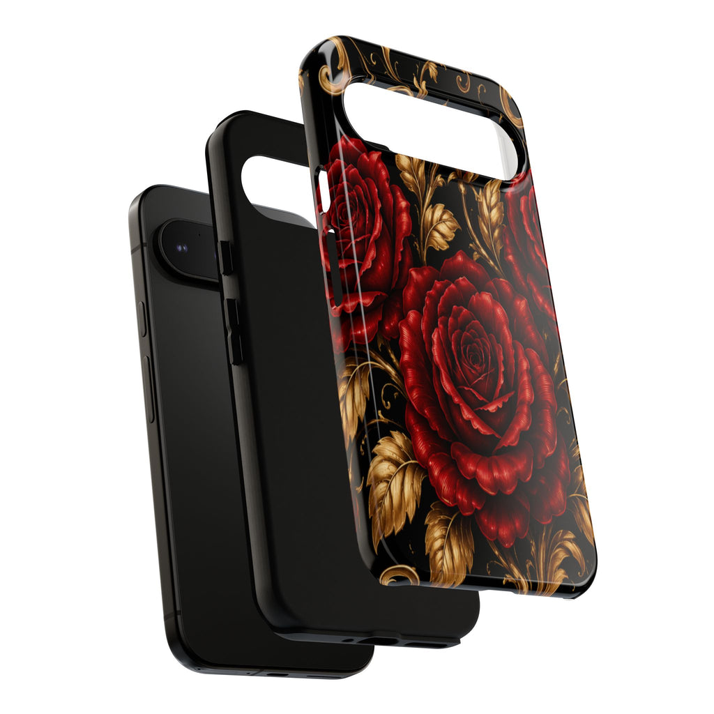 Tough Cases — Vintage Red Rose Floral Phone Case