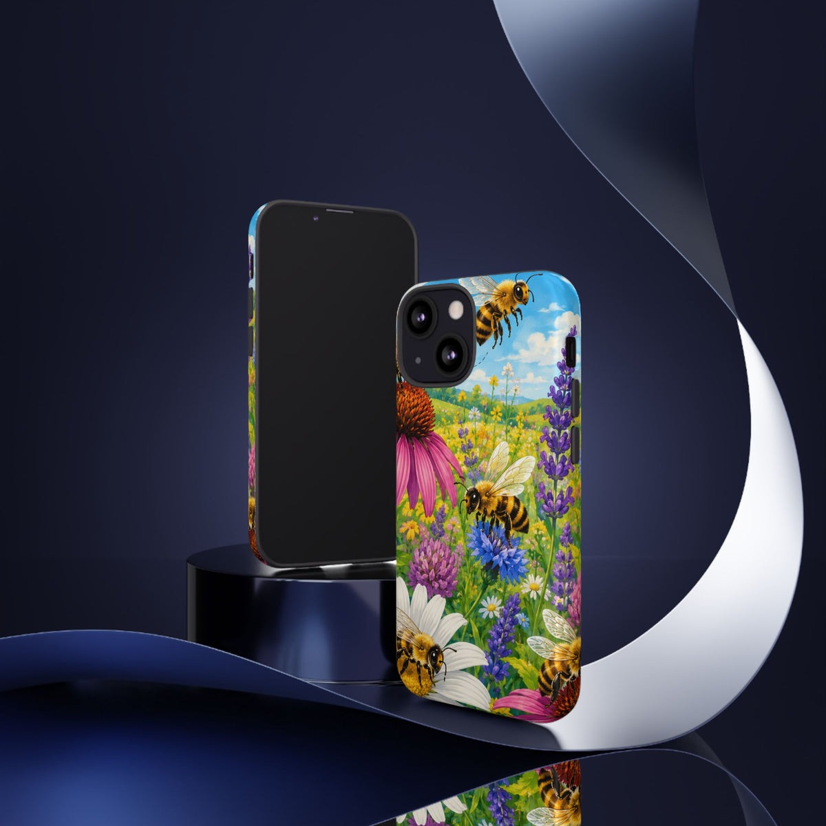 Bee Meadow Phone Case — Floral Honeybee Protective Cover