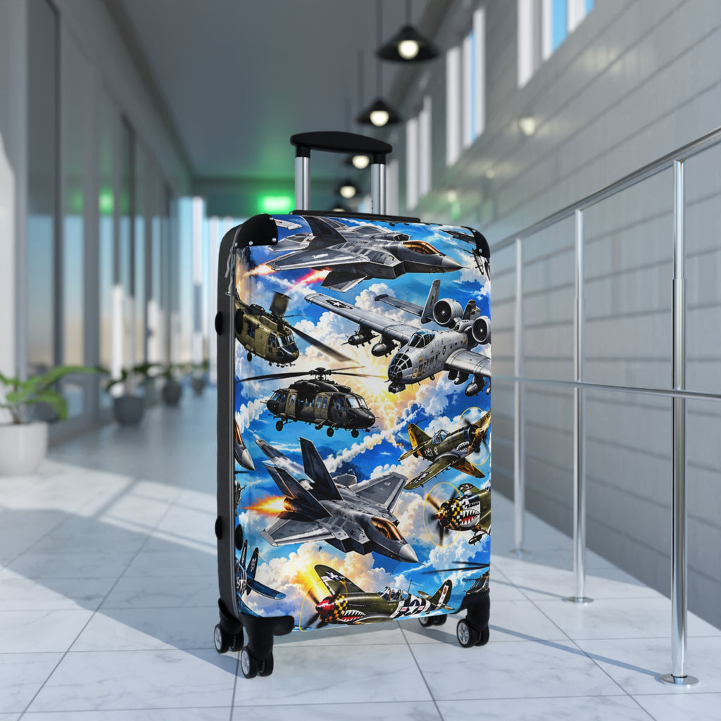 Aviation Skyfighter Suitcase — Military Jet & Helicopter Travel Luggage