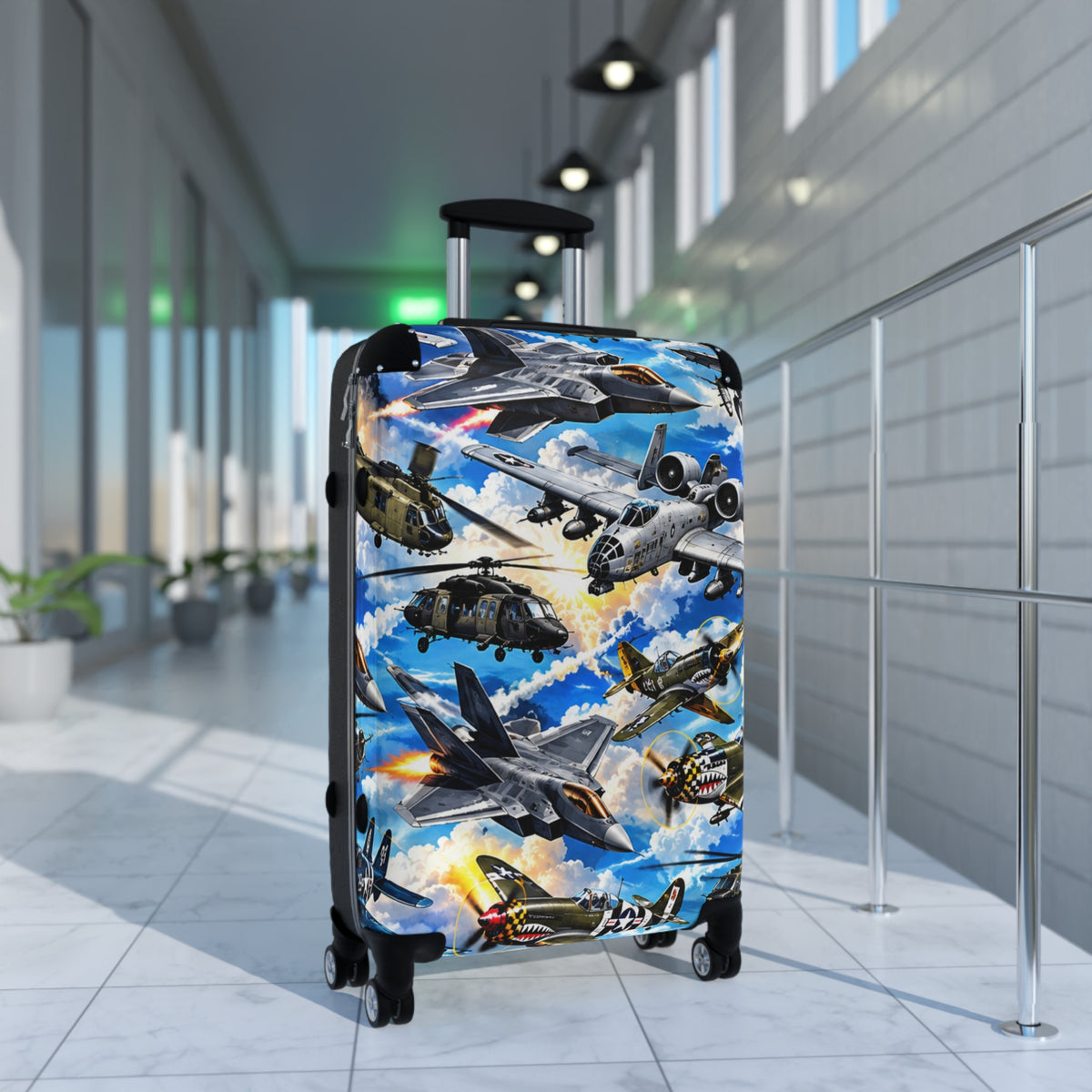 Aviation Skyfighter Suitcase — Military Jet & Helicopter Travel Luggage