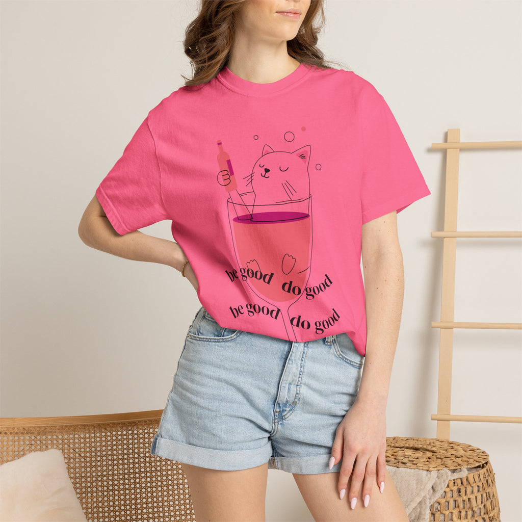 Cat in Wine Glass T-shirt | be good do good design