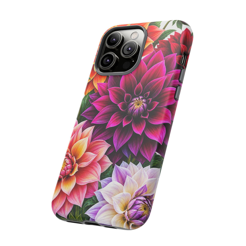 Floral Dahlia Tough Phone Case — Vibrant Protective Floral Phone Cover