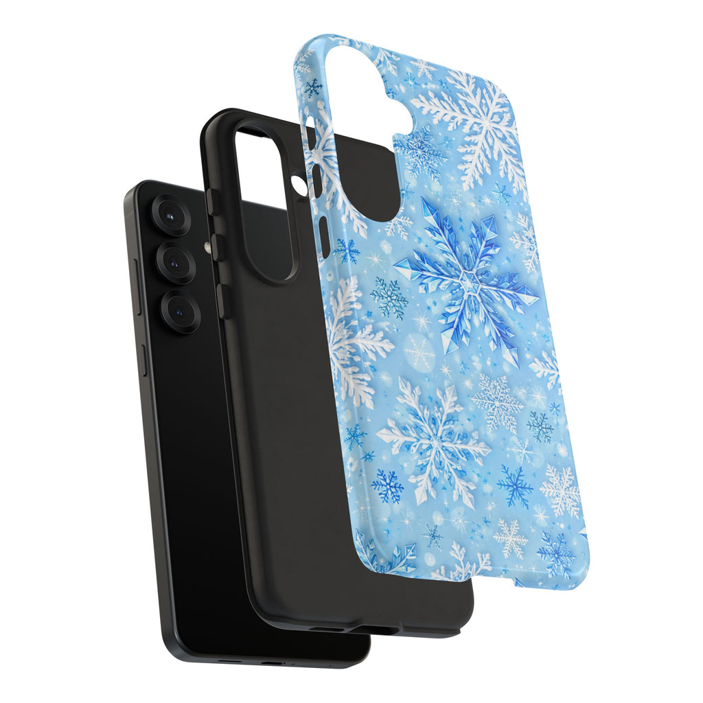 Winter Snowflake Tough Phone Case — Blue Holiday Protective Cover