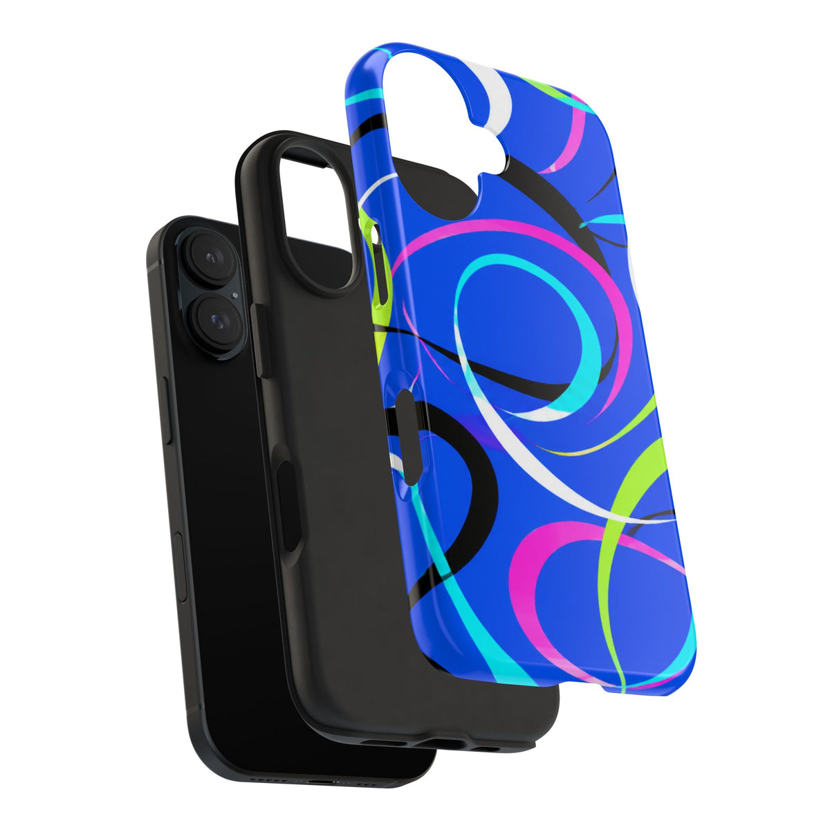 Tough Phone Case — Blue Abstract Swirl Protective Cover