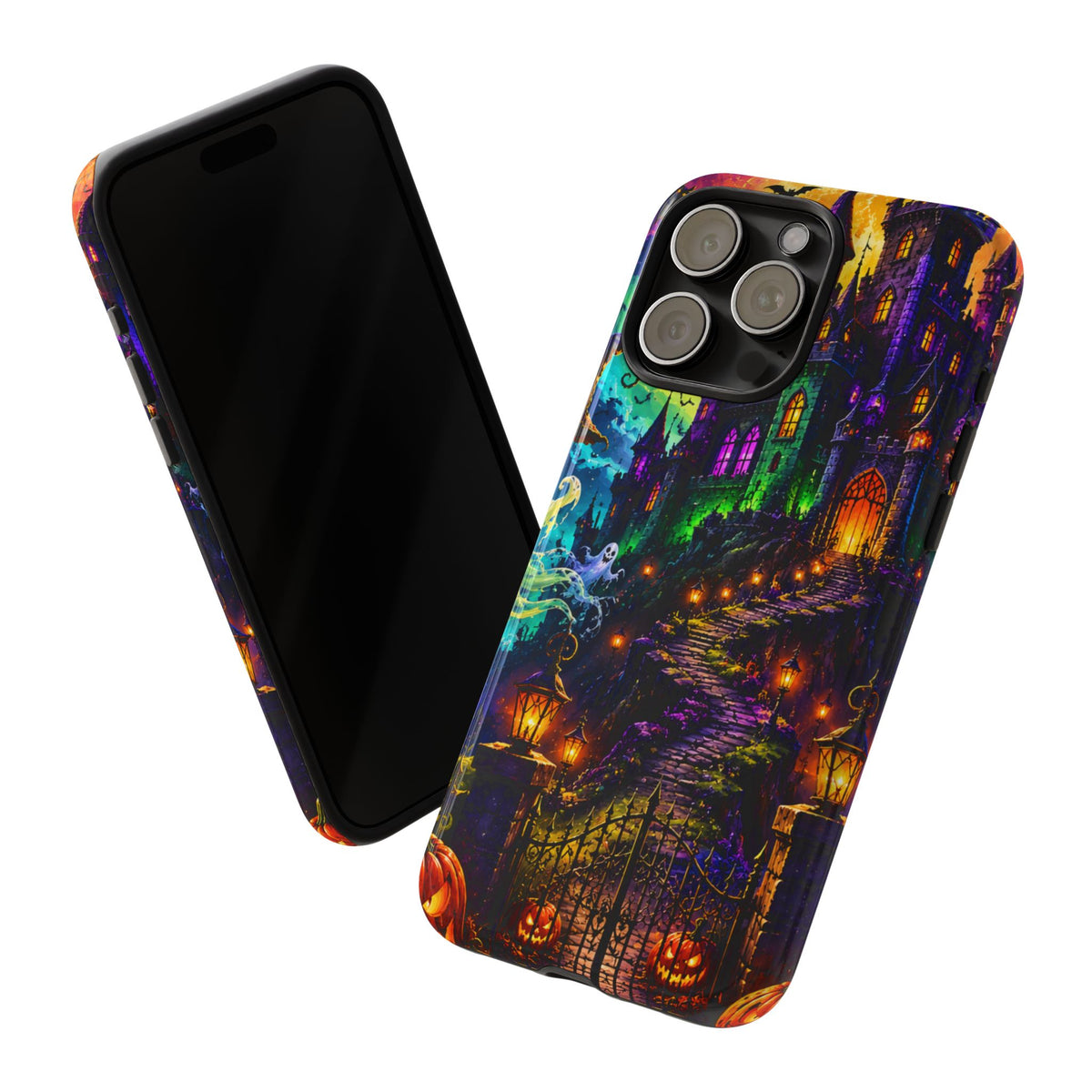 Halloween Haunted Castle Phone Case — Spooky Pumpkin & Ghost Tough Case