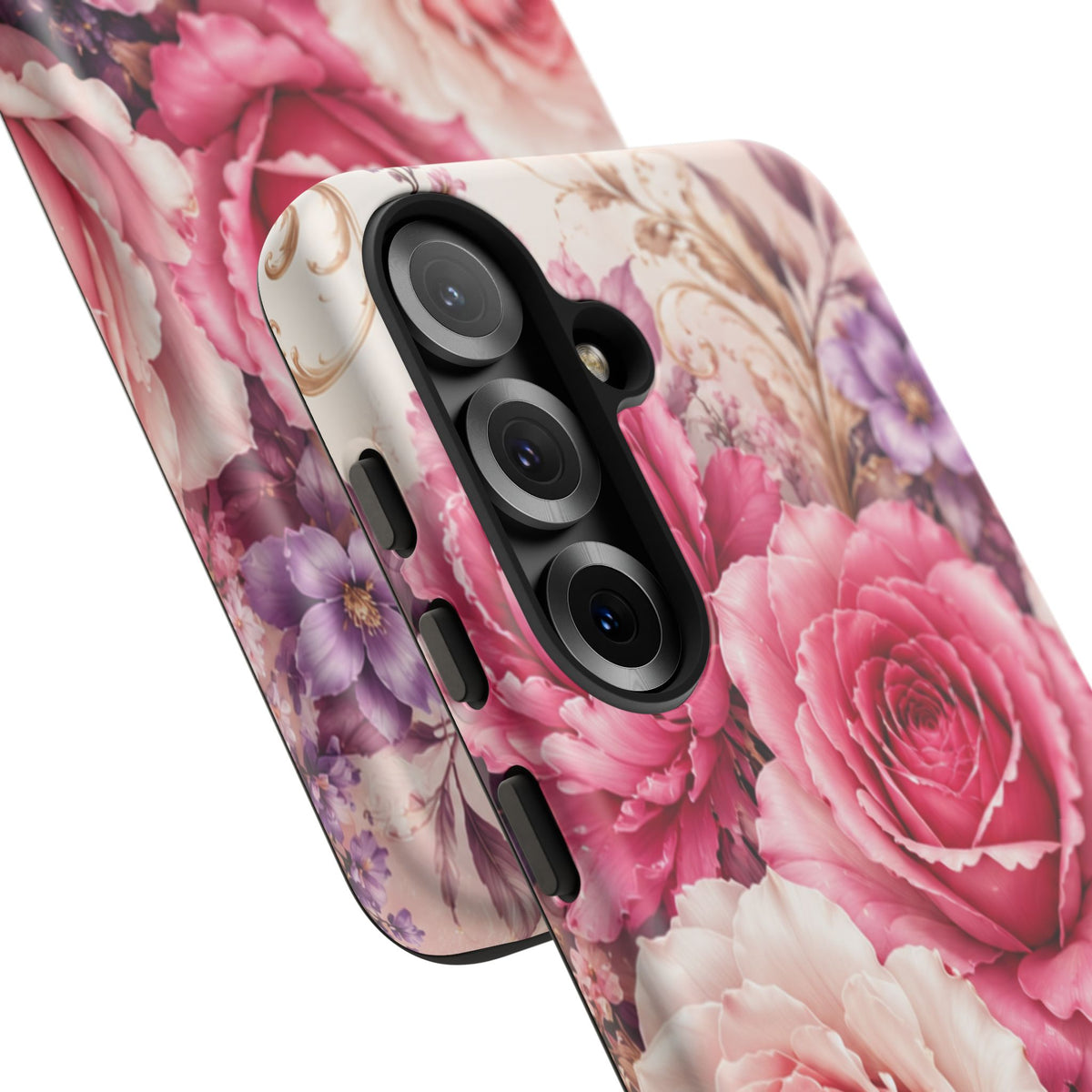 Pink Vintage Roses phone case | floral iPhone cover