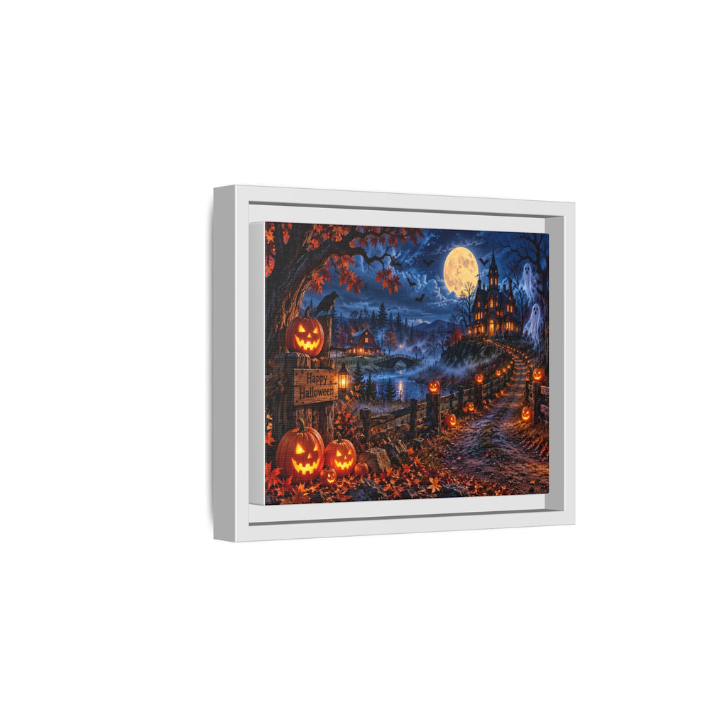 Halloween Pumpkin Path Matte Canvas Framed Wall Art