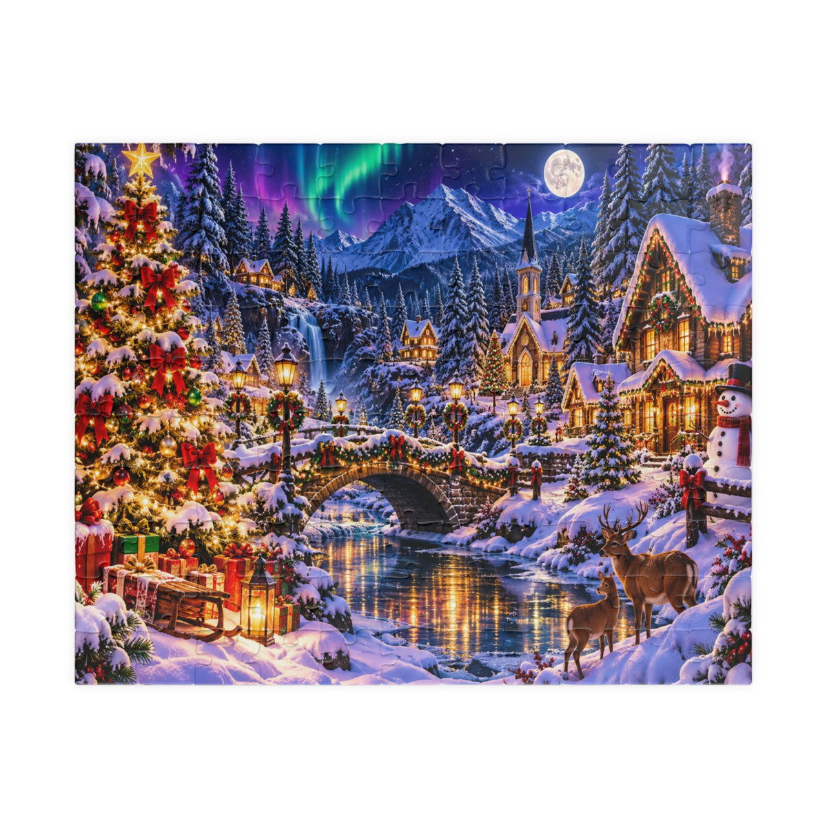 Christmas Village Winter Puzzle — Holiday Jigsaw (110/252/520/1014 pcs)