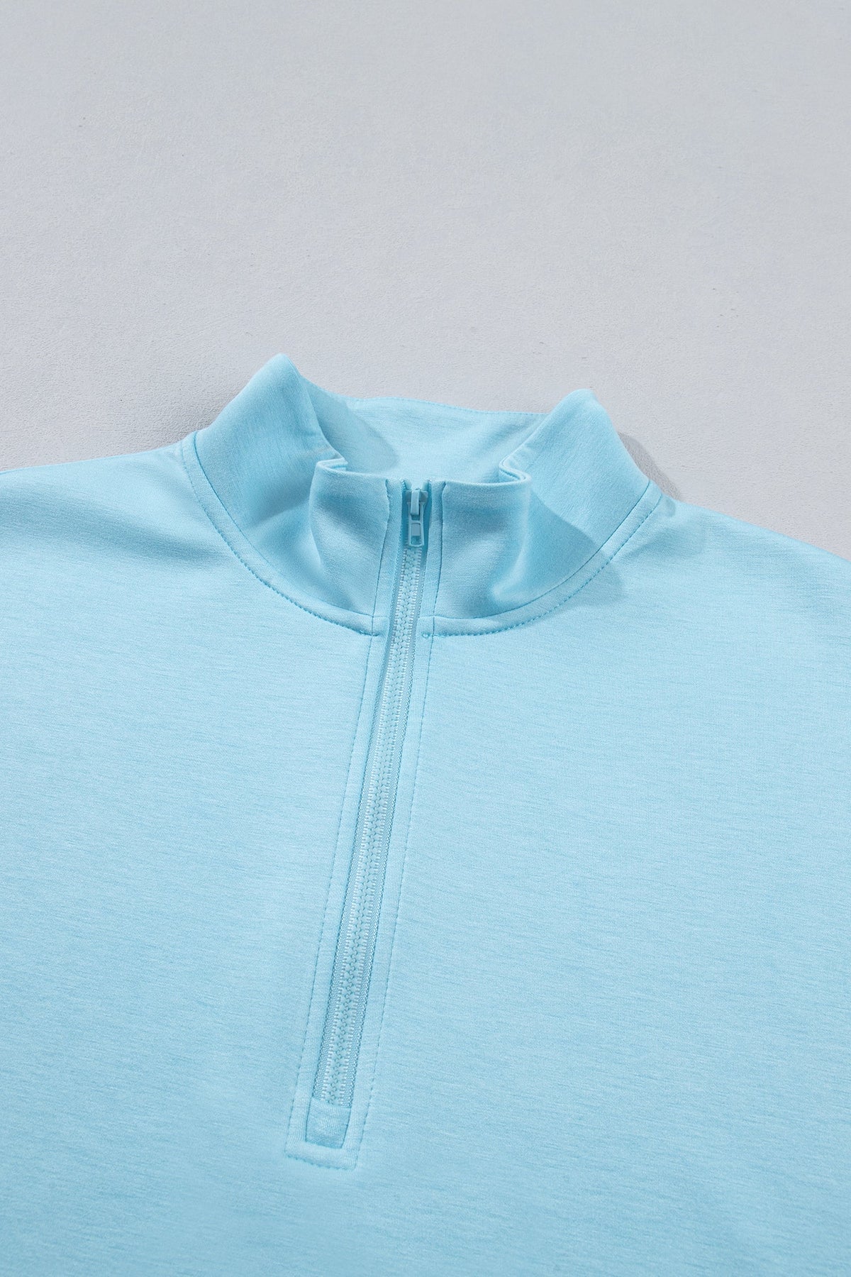 Solid Half Zip Tee & Shorts Athleisure Set