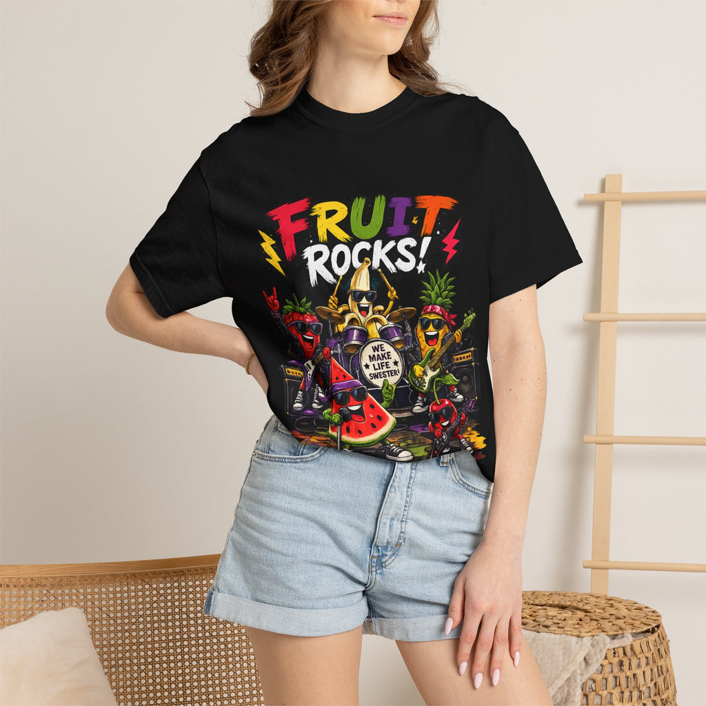 Fruit Rocks! Band Fruit Characters T-Shirt | Eat Fruit Rock Out