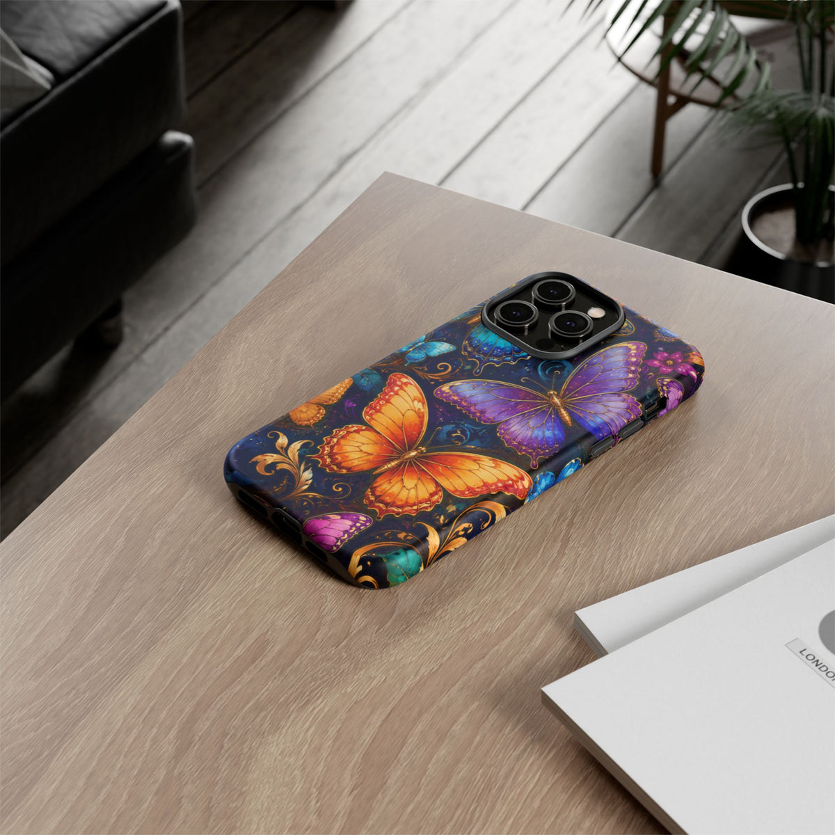Butterfly Tough Phone Case — Colorful Floral Butterflies Protective Cover