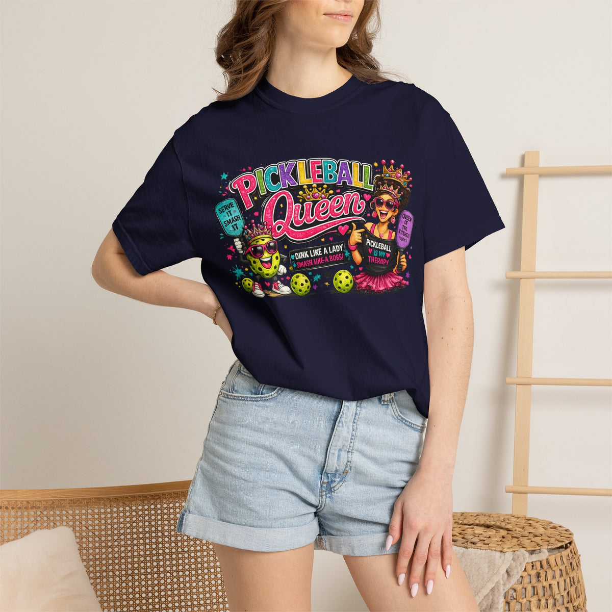 Pickleball Queen T-Shirt | Colorful Pickleball Graphic Tee